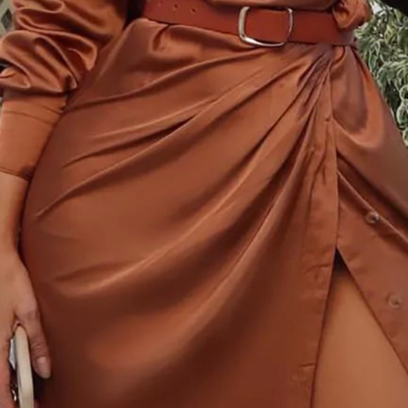 NWT Silk copper color dress Size XL - Picture 7 of 12